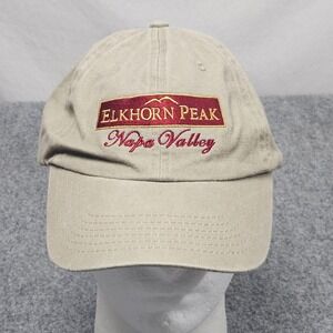 Elkhorn Peak Cellars Napa Valley Hat Beige Strapback Cap Winery Vineyards‎
